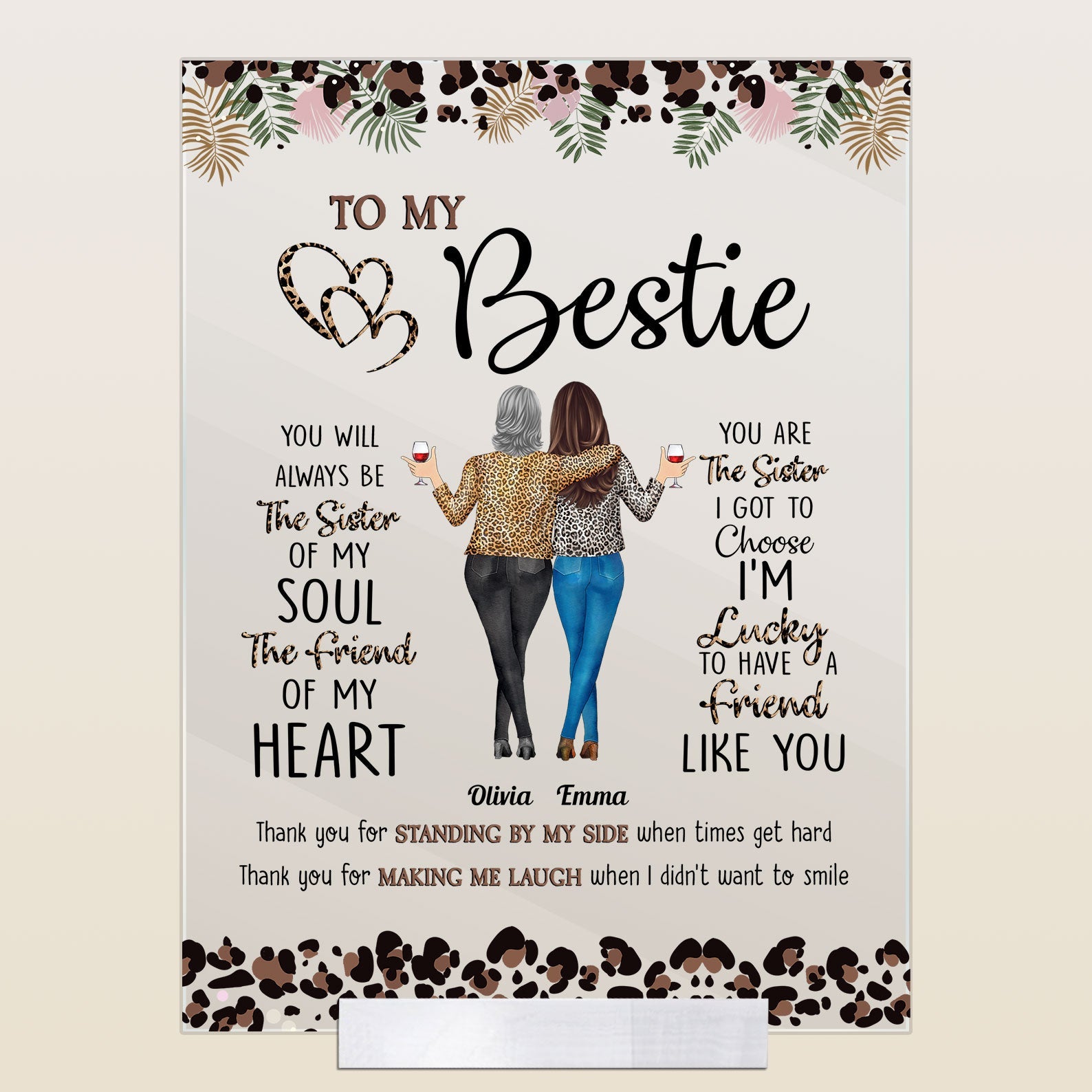 Thank You For Standing By My Side Friendship - Personalized Acrylic Plaque