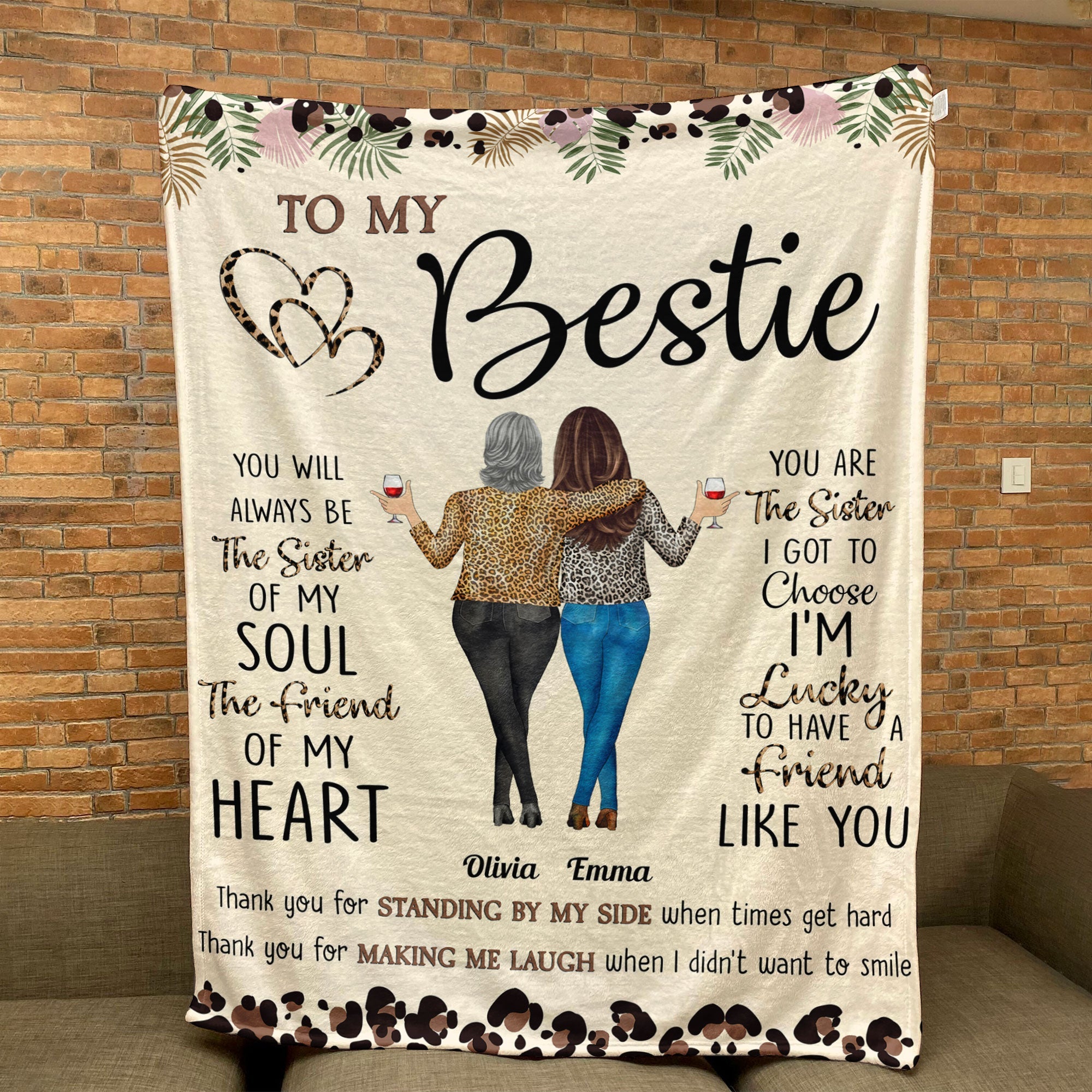 Thank You For Standing By My Side Friendship - Personalized Friend Blanket - Christmas Gift For Friend