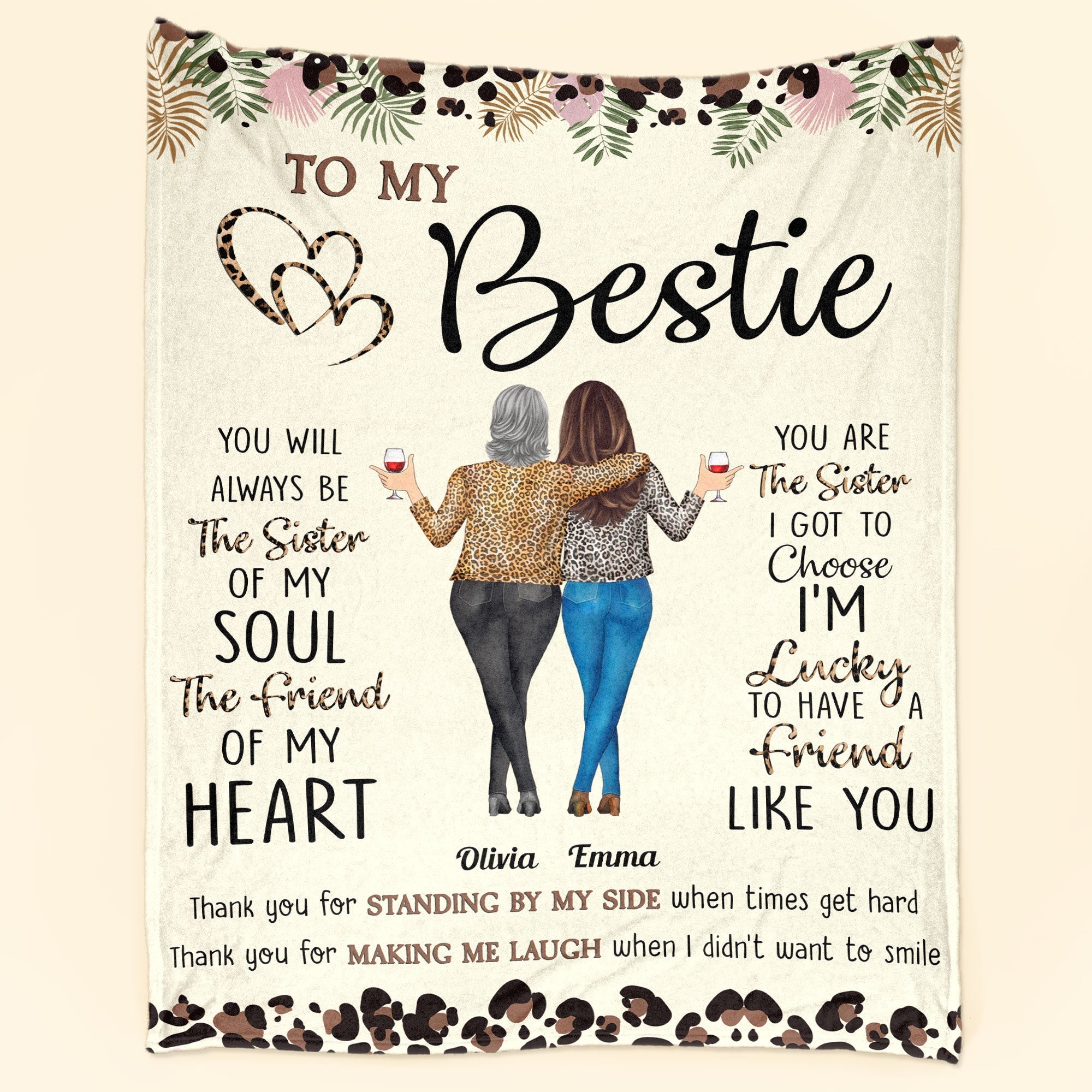 Thank You For Standing By My Side Friendship - Personalized Blanket - Ver 2