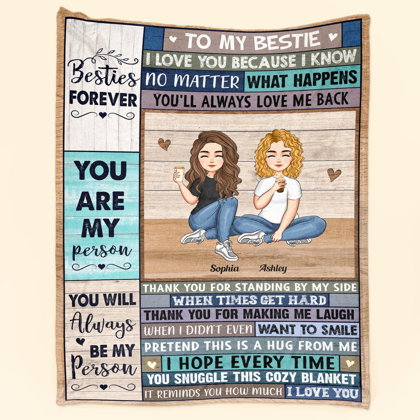 Thank You For Standing By My Side - Personalized Blanket - Birthday, Christmas, New Year Gift For Sisters, Sistas, Besties, Soul Sisters
