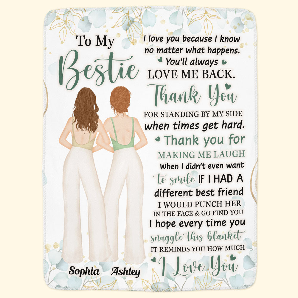 Thank You For Standing By My Side When Times Get Hard  - Personalized Blanket - Birthday Gift For Friends, Besties, Bff, Best Friends, Soul Sisters, Sistas