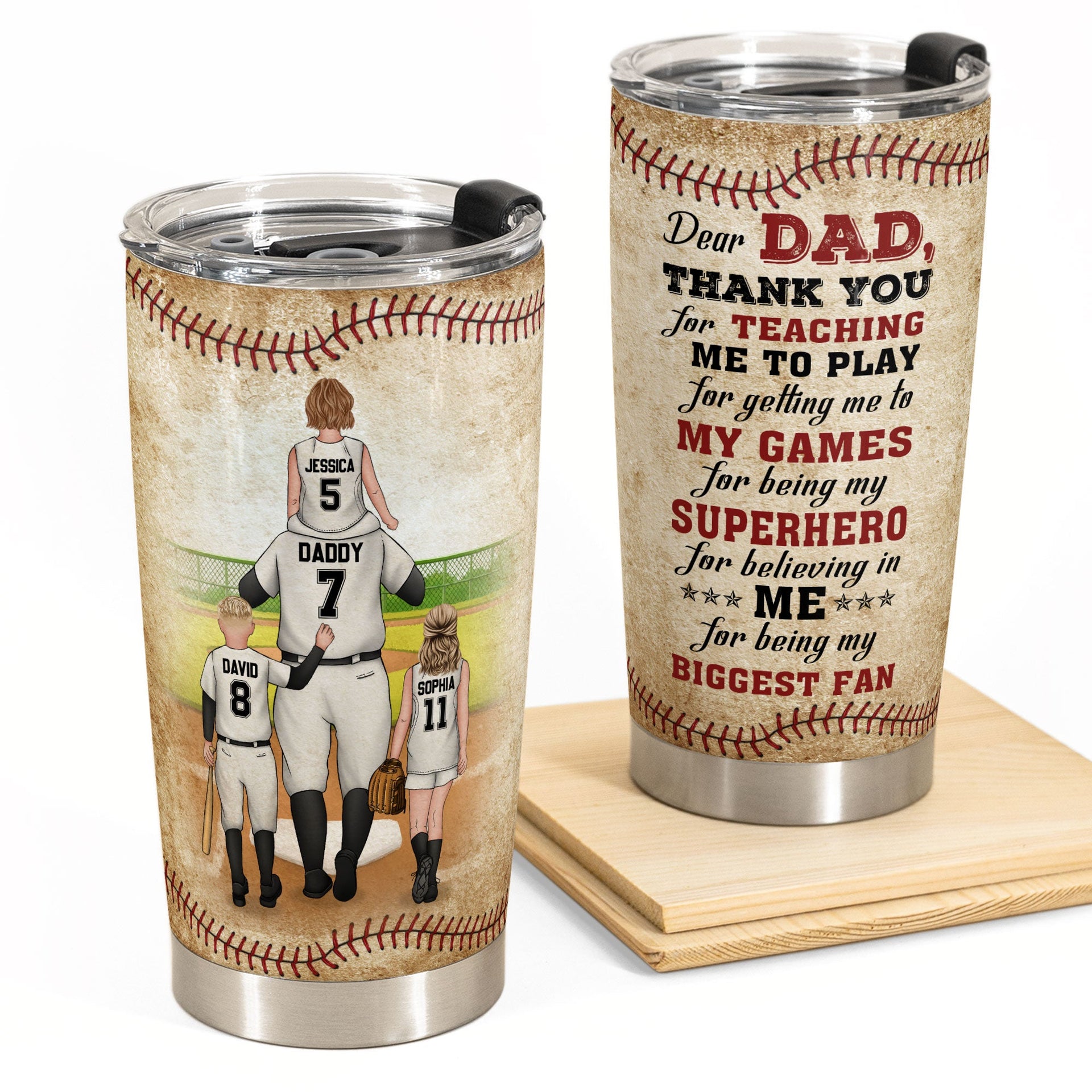 Zuhause Personalized Baseball Dad And Son Tumbler Cup, Thank You For  Teaching Me How To Play Fathers Day Gift For Dad