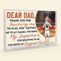 Thank You For Teaching Me To Play - Personalized Rectangle Acrylic Plaque