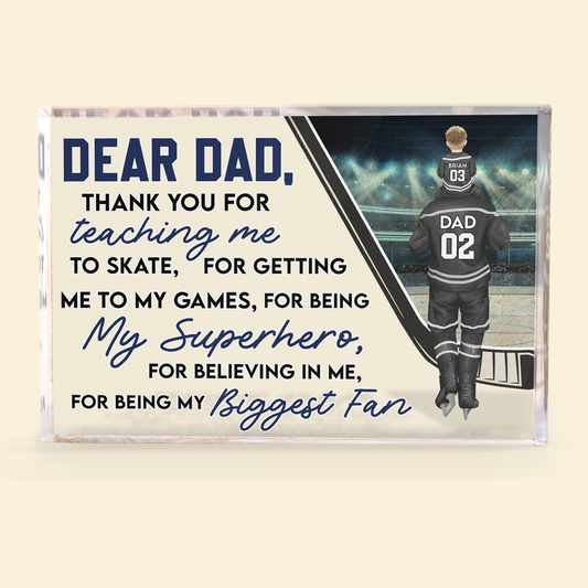 Thank You For Teaching Me To Skate - Personalized Rectangle Acrylic Plaque