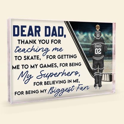 Thank You For Teaching Me To Skate - Personalized Rectangle Acrylic Plaque
