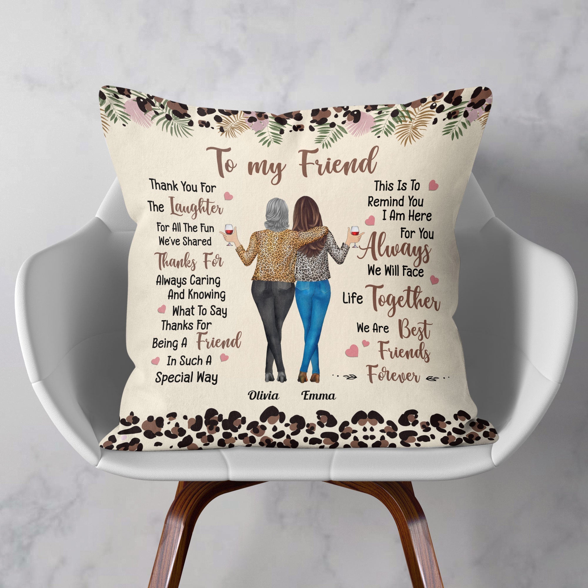 Thank You For The Laughter Friendship - Personalized Pillow (Insert Included)