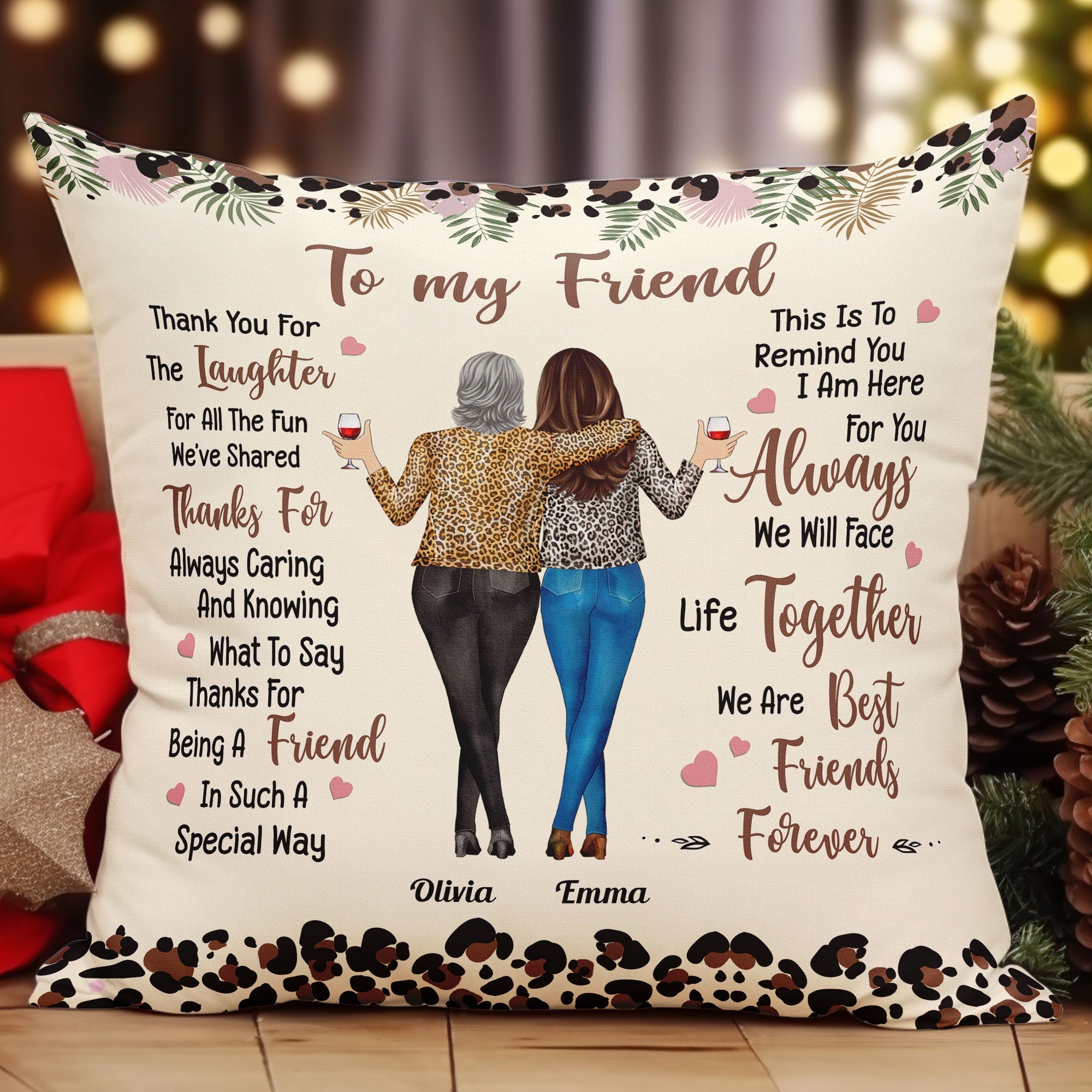 Thank You For The Laughter Friendship - Personalized Pillow (Insert Included)