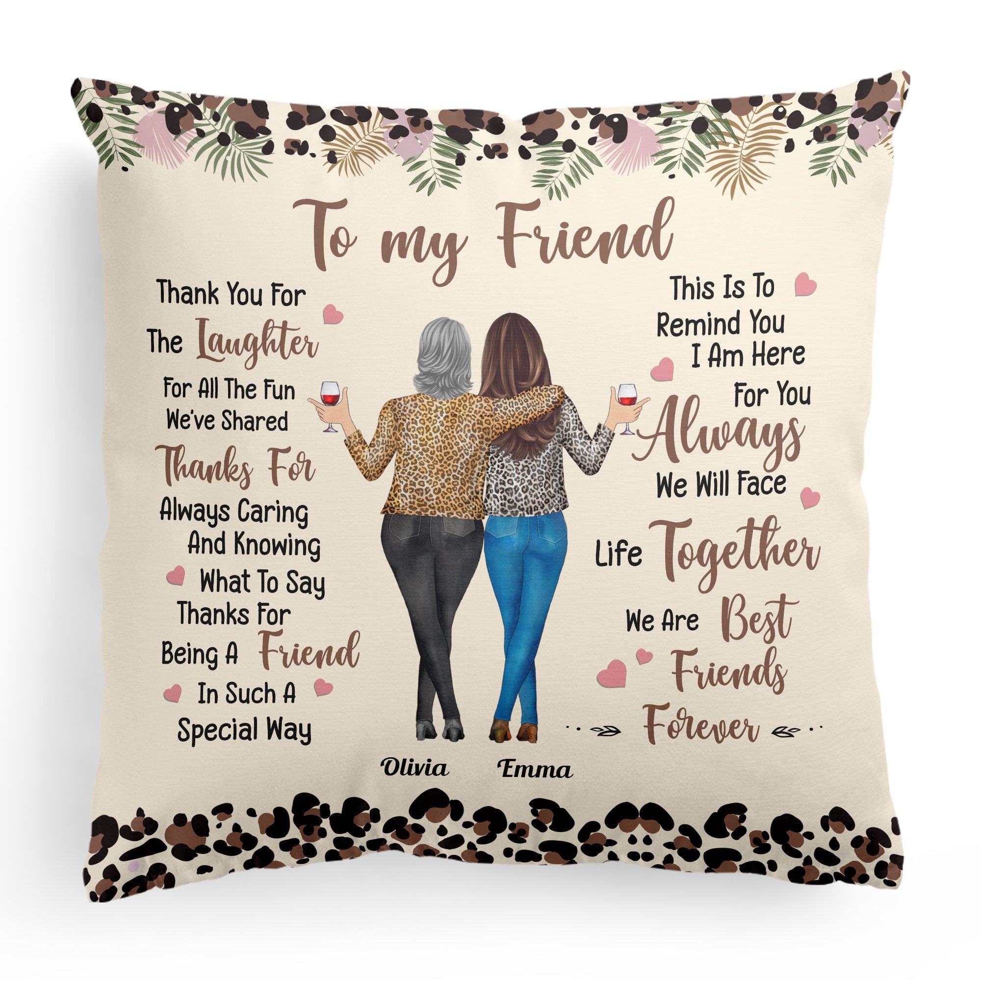 Thank You For The Laughter Friendship - Personalized Pillow (Insert Included)