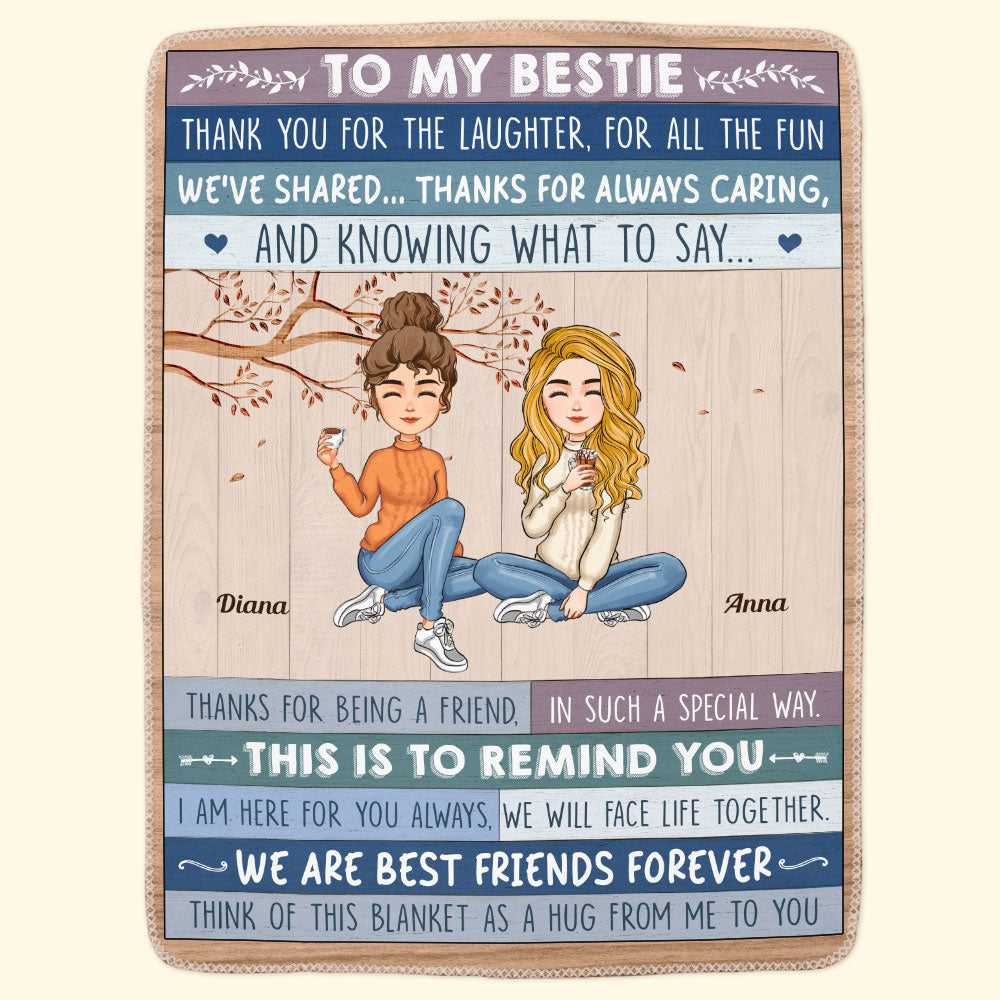 Thank You For The Laughter & Fun Friendship - Personalized Blanket