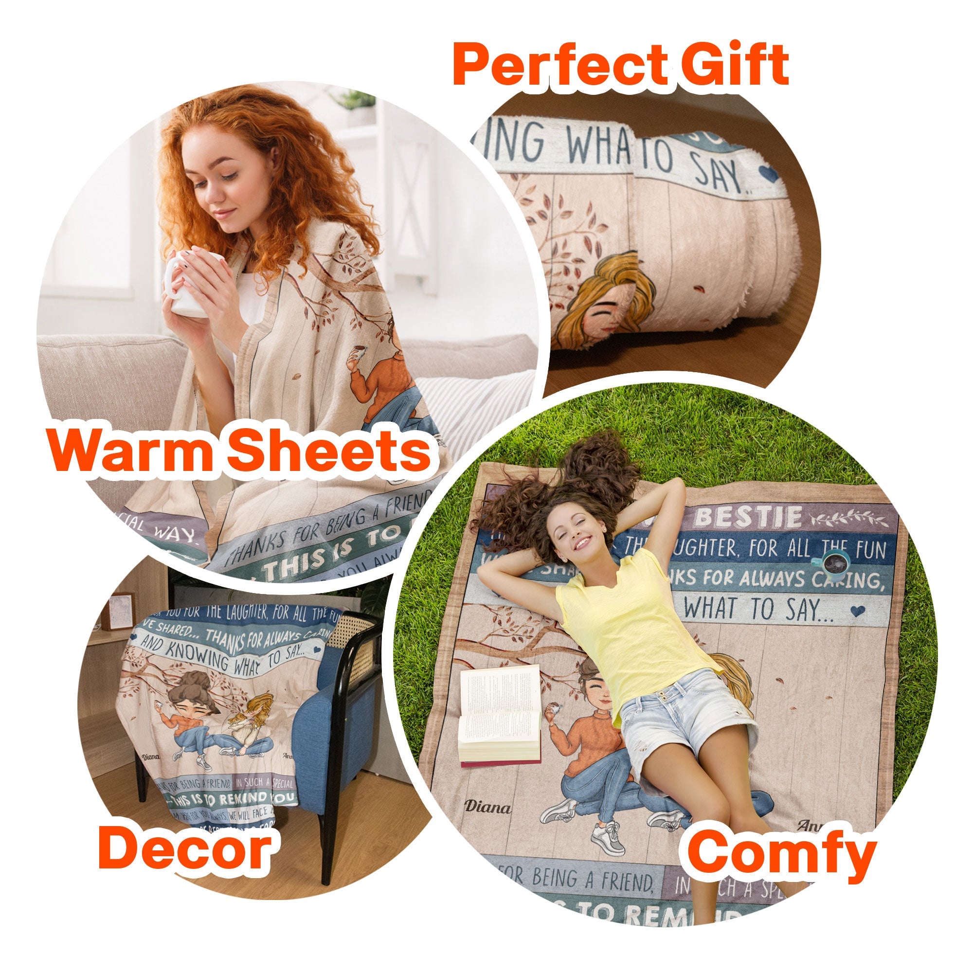 Thank You For The Laughter & Fun Friendship - Personalized Blanket