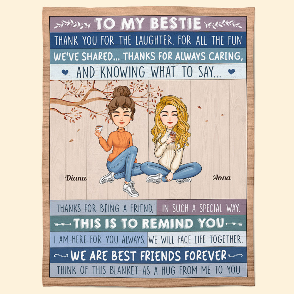 Thank You For The Laughter & Fun Friendship - Personalized Blanket