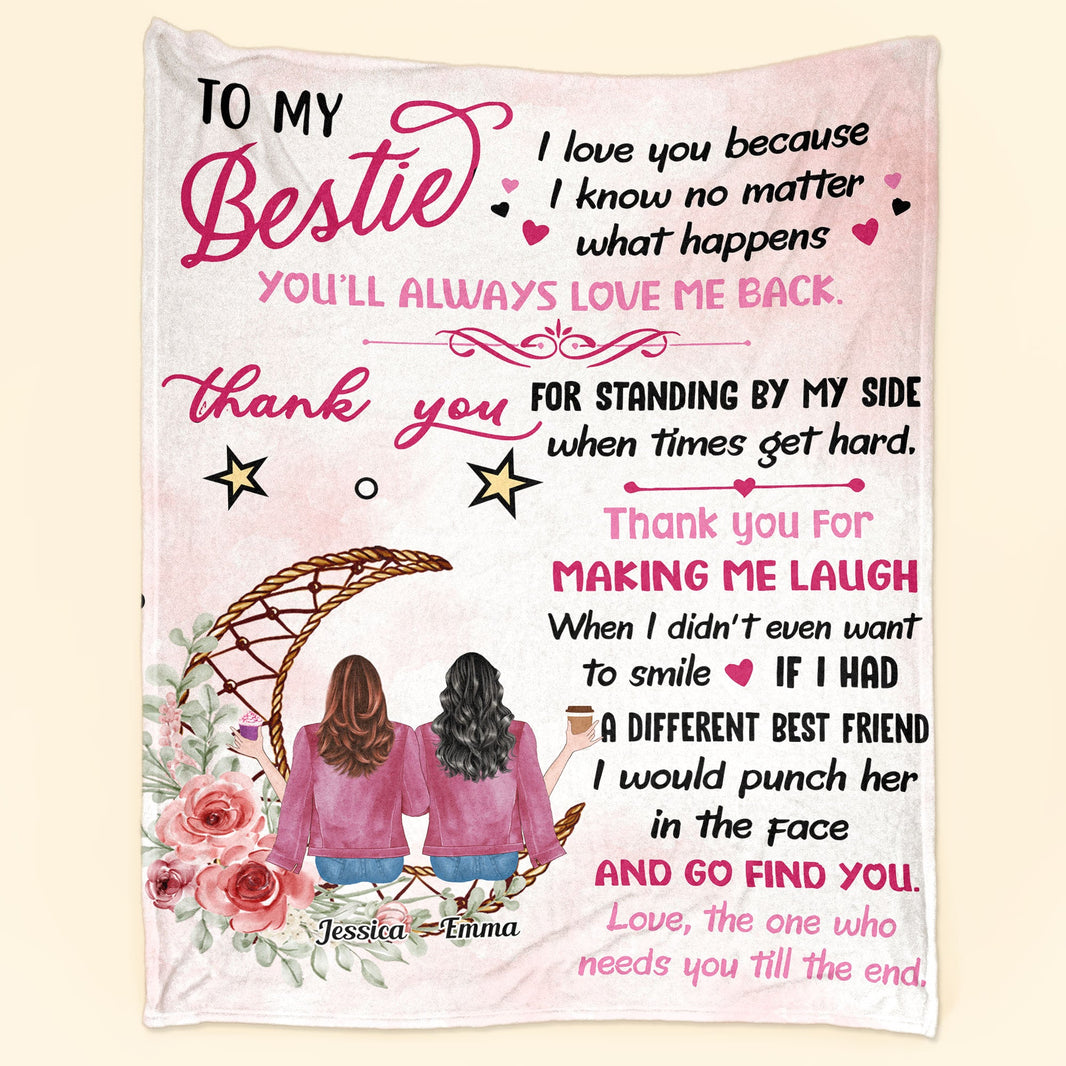 You Are My Light In The Dark - Bestie Personalized Custom Blanket - Gift For Best Friends, BFF, Sisters main image 1