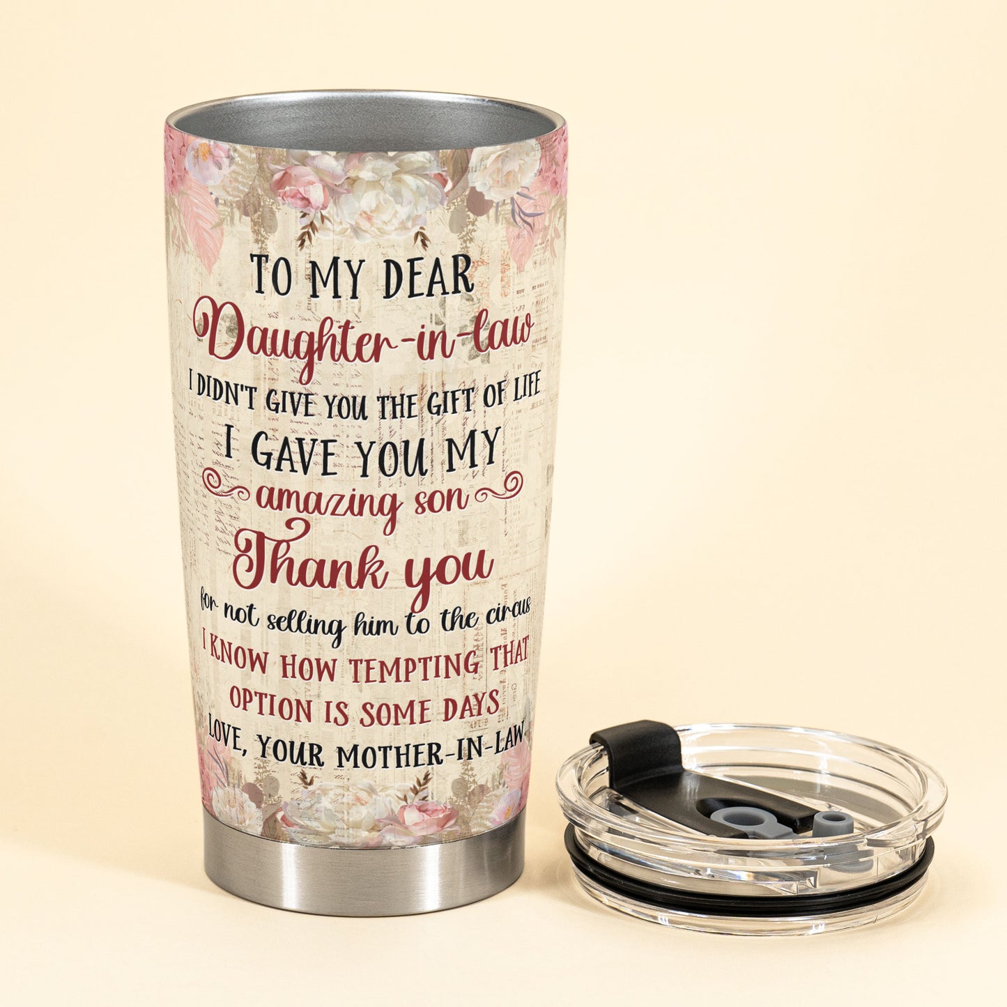 Thank You My Daughter-In-Law - Personalized Tumbler Cup - Birthday, Funny Gift For Daughter-in-law