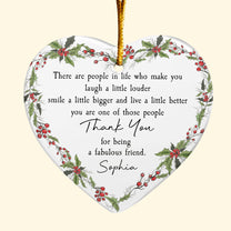 Thank You - Personalized Heart Shaped Ceramic Ornament