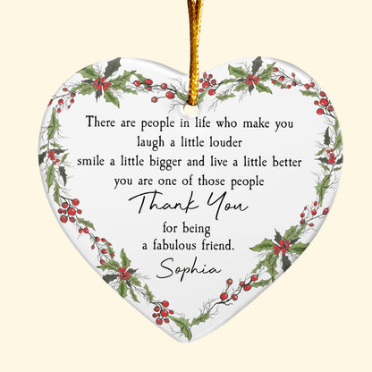 Thank You - Personalized Heart Shaped Ceramic Ornament