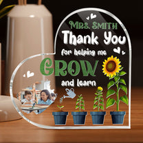 Thank You Teacher  - Personalized Acrylic Photo Plaque