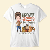 Thankful Blessed & Dog Obsessed - Personalized Shirt - Fall Season Gift For Dog Lover
