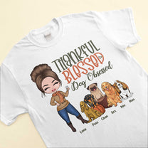 Thankful Blessed & Dog Obsessed - Personalized Shirt - Fall Season Gift For Dog Lover