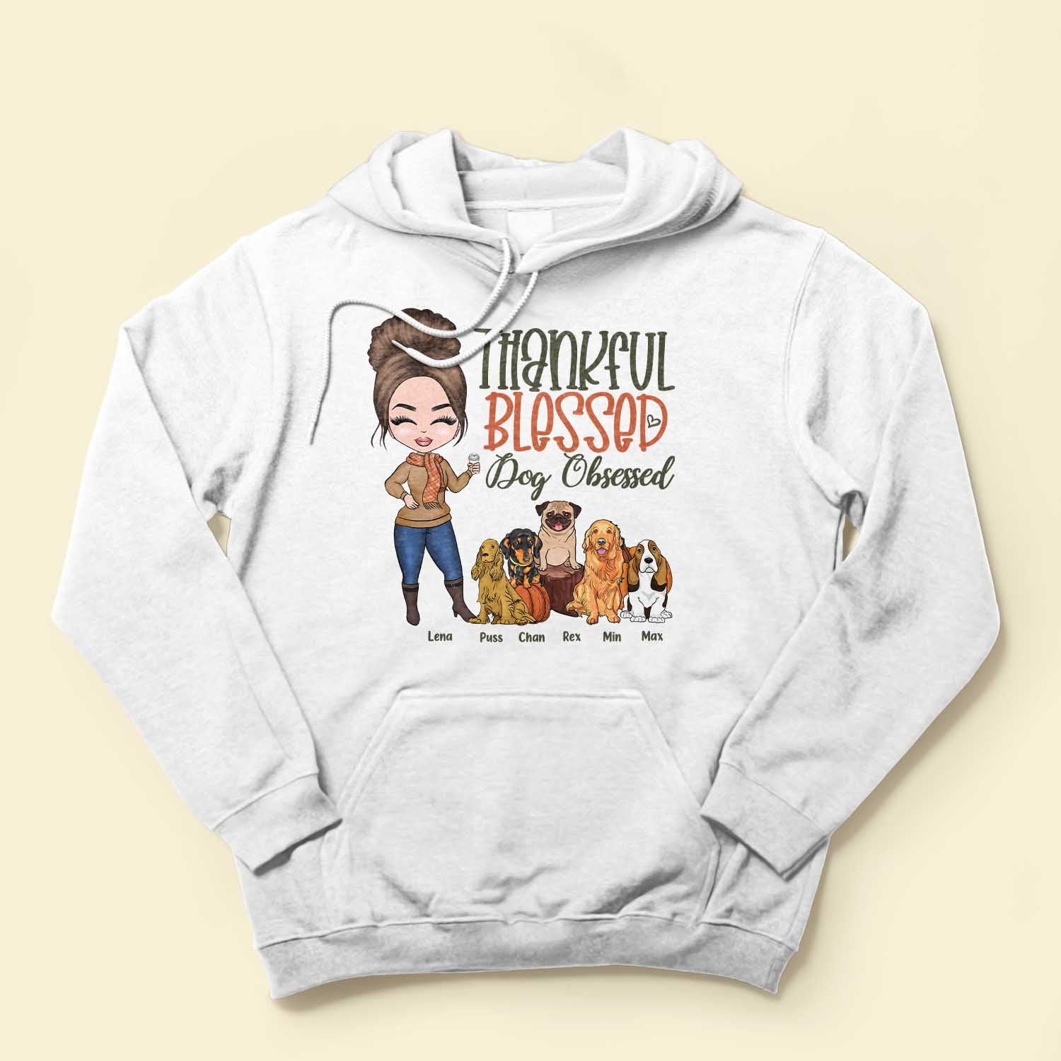 Thankful Blessed & Dog Obsessed - Personalized Shirt - Fall Season Gift For Dog Lover