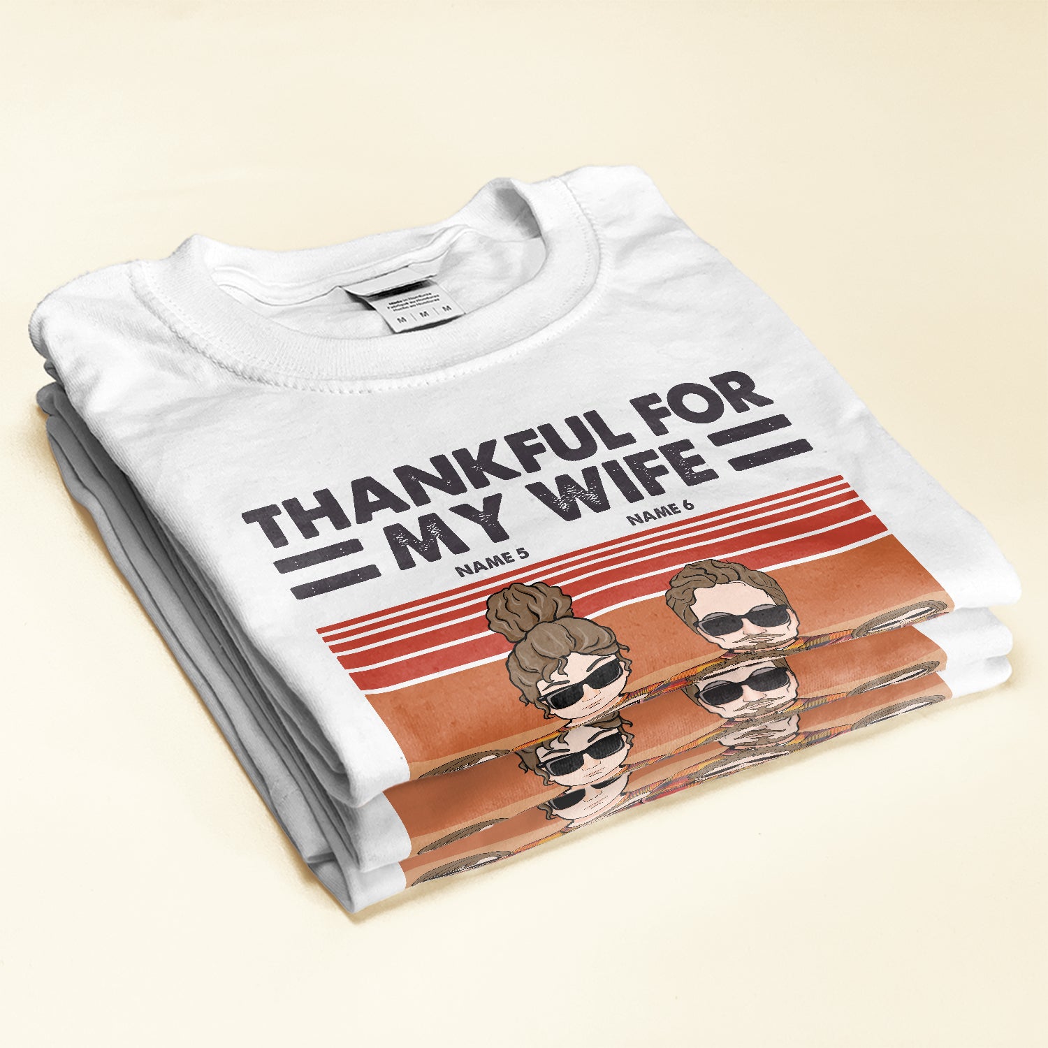 Thankful For My Wife And Kids - Personalized Shirt - Thanksgiving Gift For Husband