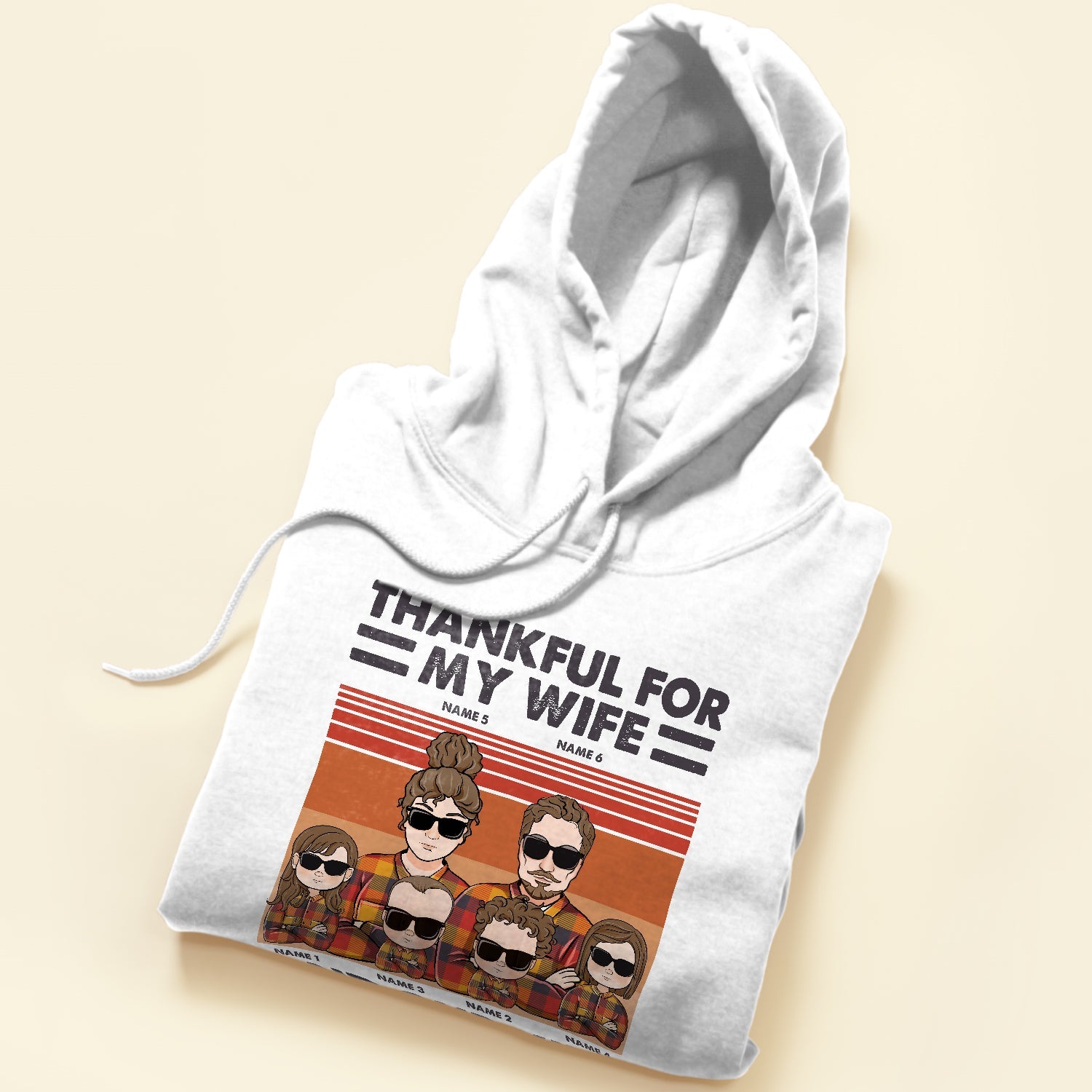 Thankful For My Wife And Kids - Personalized Shirt - Thanksgiving Gift For Husband