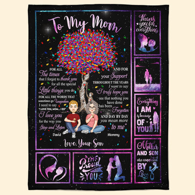 Thanks For Everything, Mom - Personalized Blanket - Mother's Day, Birthday Gift For Mom, Mother - From Son