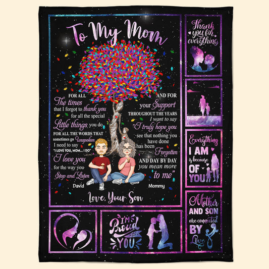 Thanks For Everything, Mom - Personalized Blanket - Mother's Day, Birthday Gift For Mom, Mother - From Son