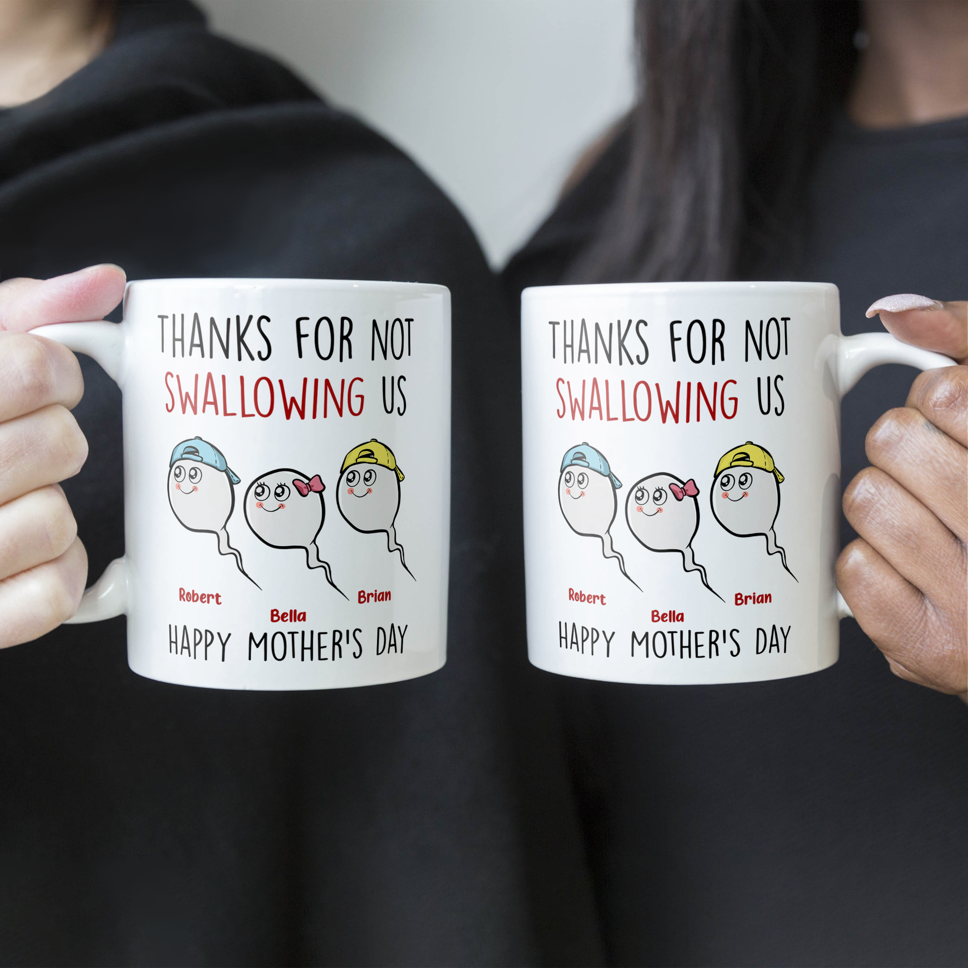 Funny Gifts For Mom Mom And Daughter Gifts Thank You For Not Swallowin  Coffee Mug. By Artistshot