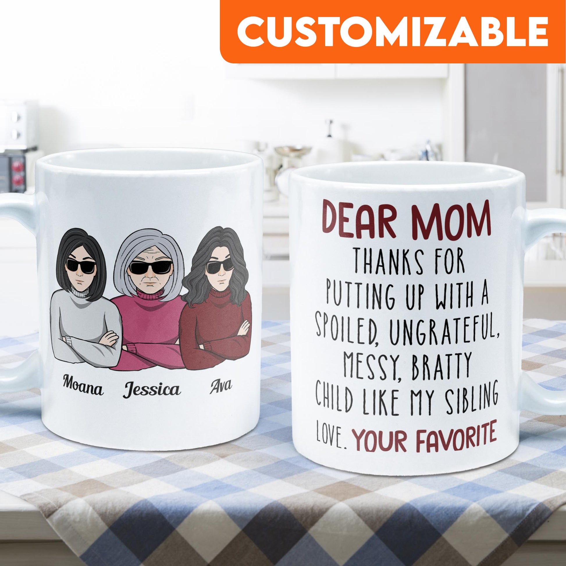 Thanks For Putting Up With A Bratty Child - Personalized Mug - BirthdayGift For Mothers