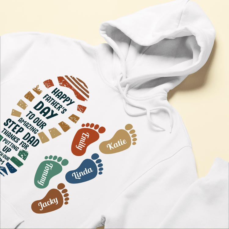 Thanks For Putting Up With Our Mom - Personalized Shirt - Birthday Father's Day Gift For Step Dad, Bonus Dad - Gift From Step Daughters, Sons, Wife