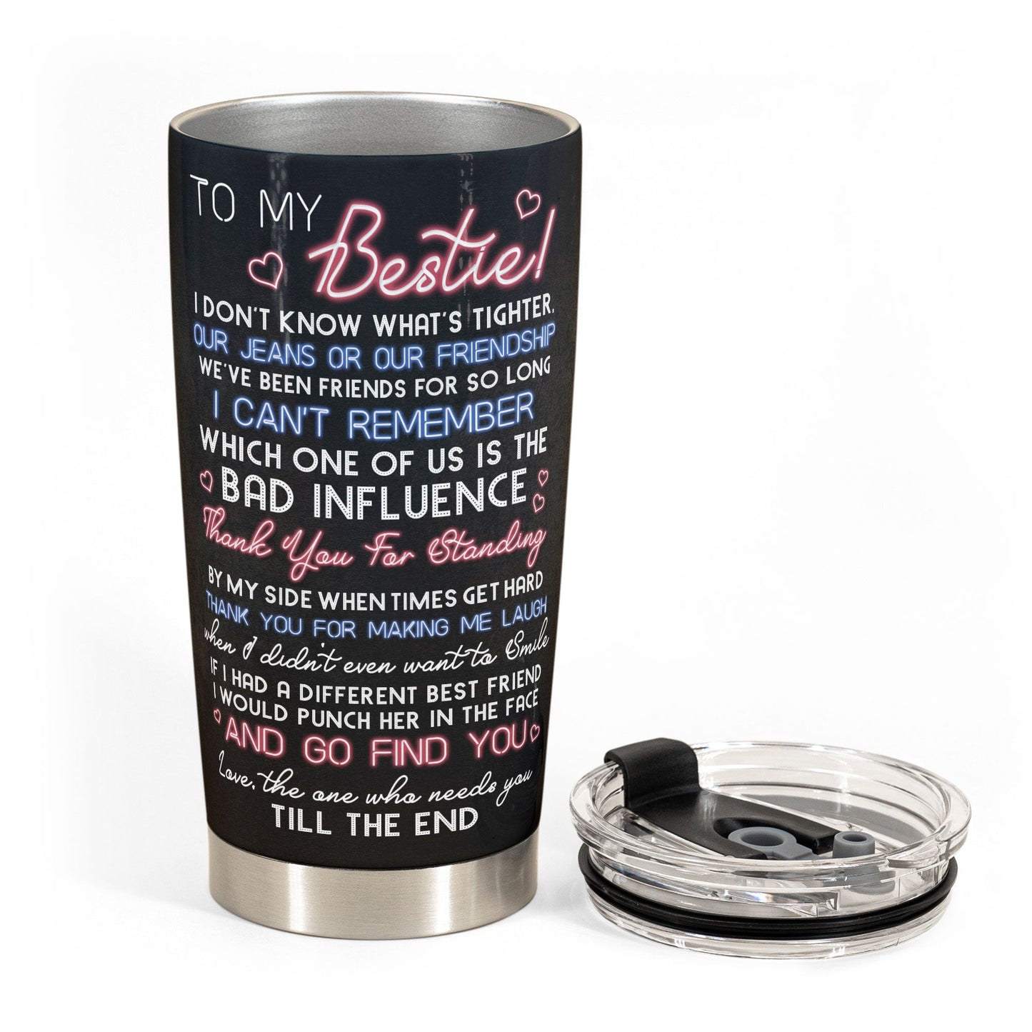 Thanks For Standing By My Side - Personalized Tumbler Cup - Birthday Gift For Besties, BFFs, Soul Sisters