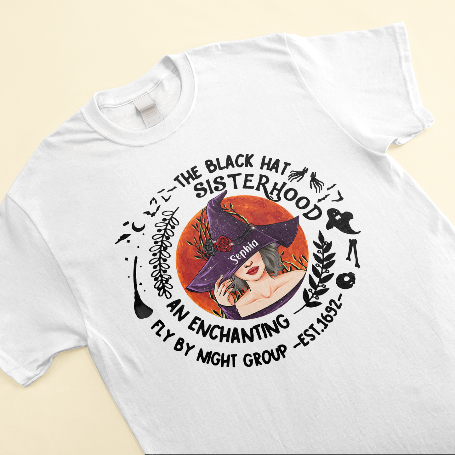 The Black Hat - Personalized Shirt - Halloween Gift For Witches - Witch Lady Front