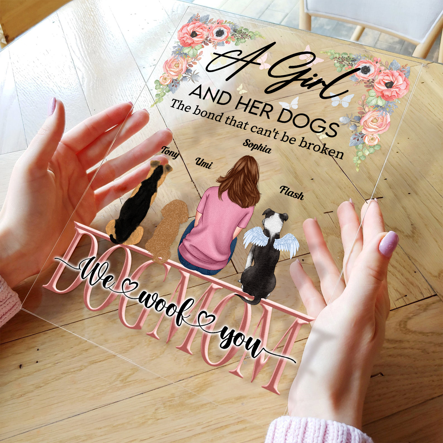 The Bond Between A Girl And Her Dogs - Personalized Acrylic Plaque