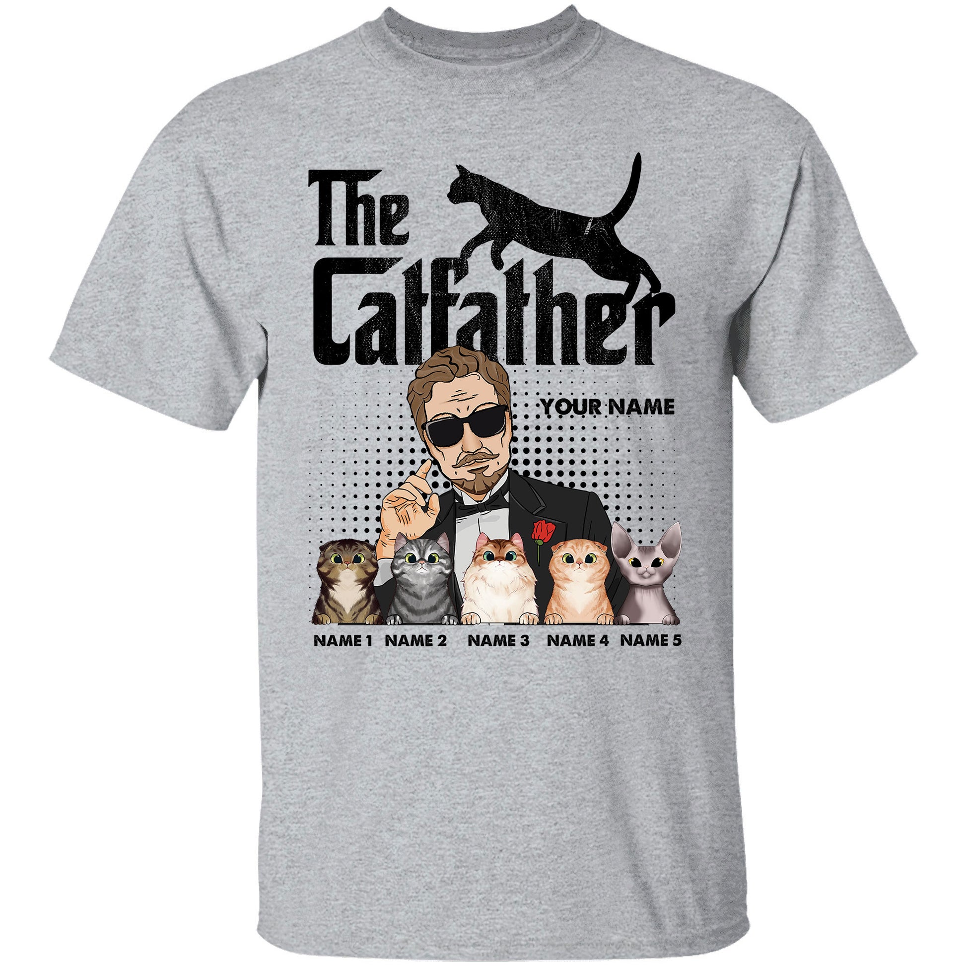 The Cat Father - Personalized Shirt - Gift For Cat Dad