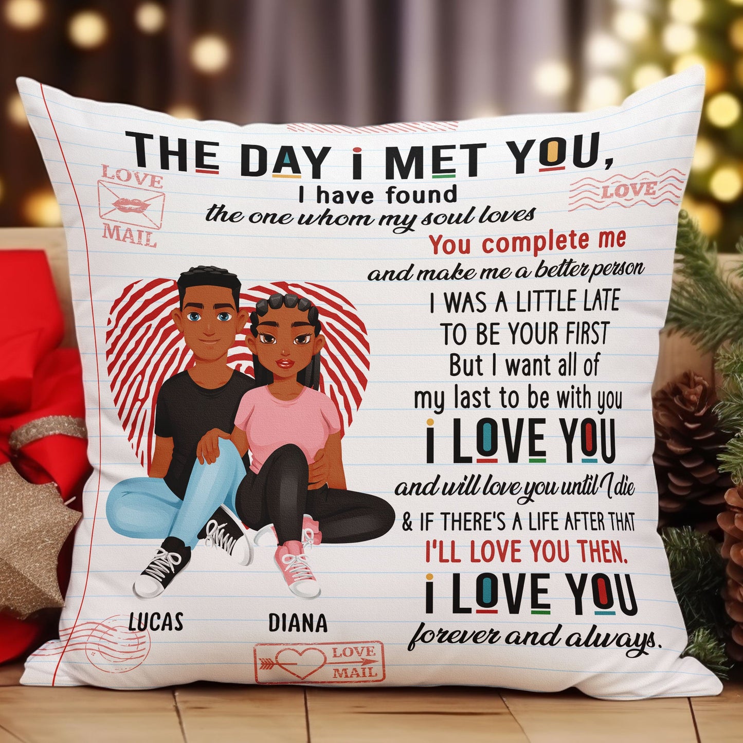 The Day I Met You Couples - Personalized Pillow (Insert Included)