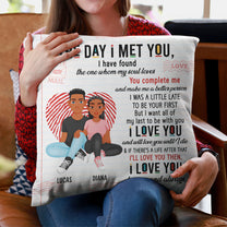 The Day I Met You Couples - Personalized Pillow (Insert Included)