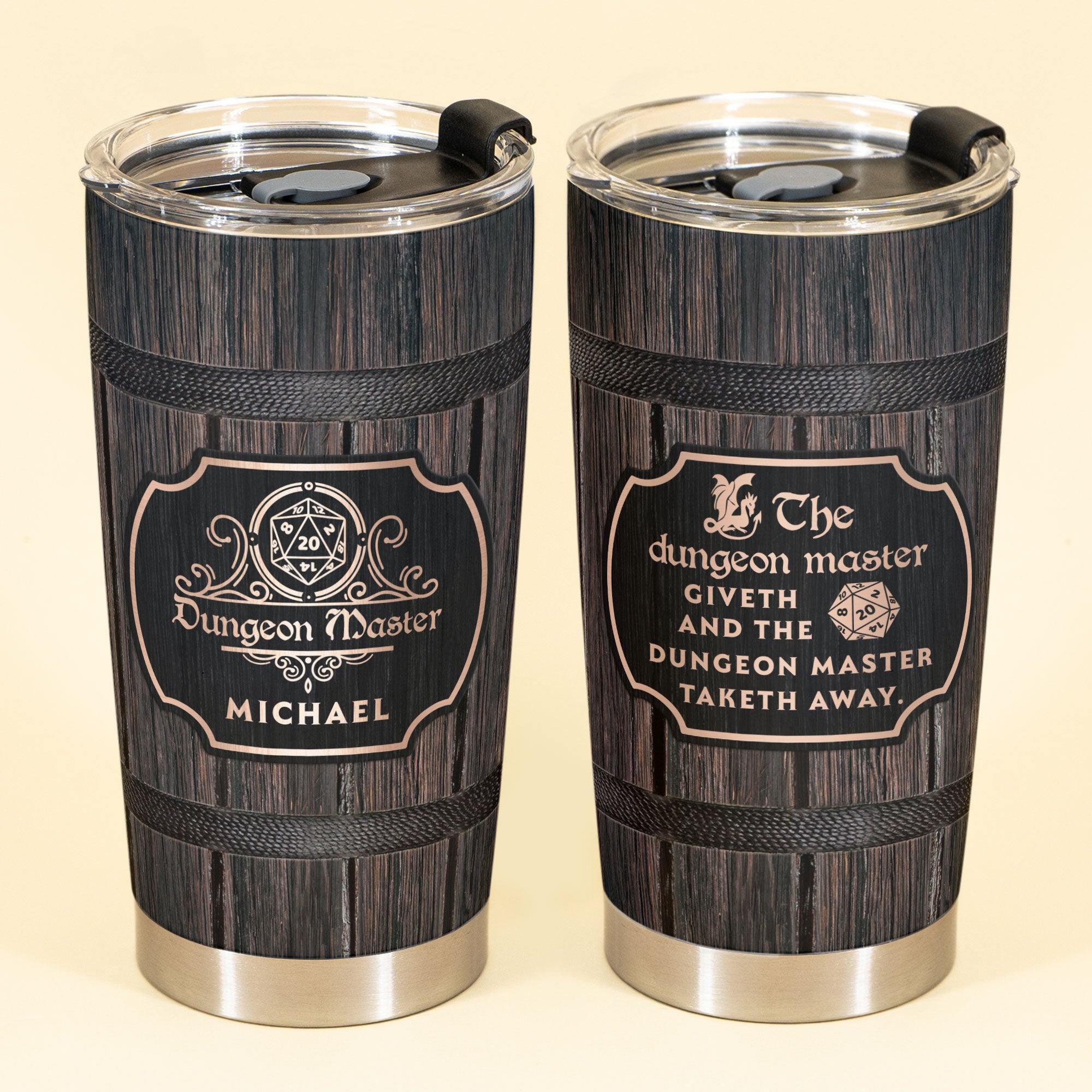 barril blusa hombro The Dungeon Master Taketh Away - Personalized Tumbler Cup - Macorner