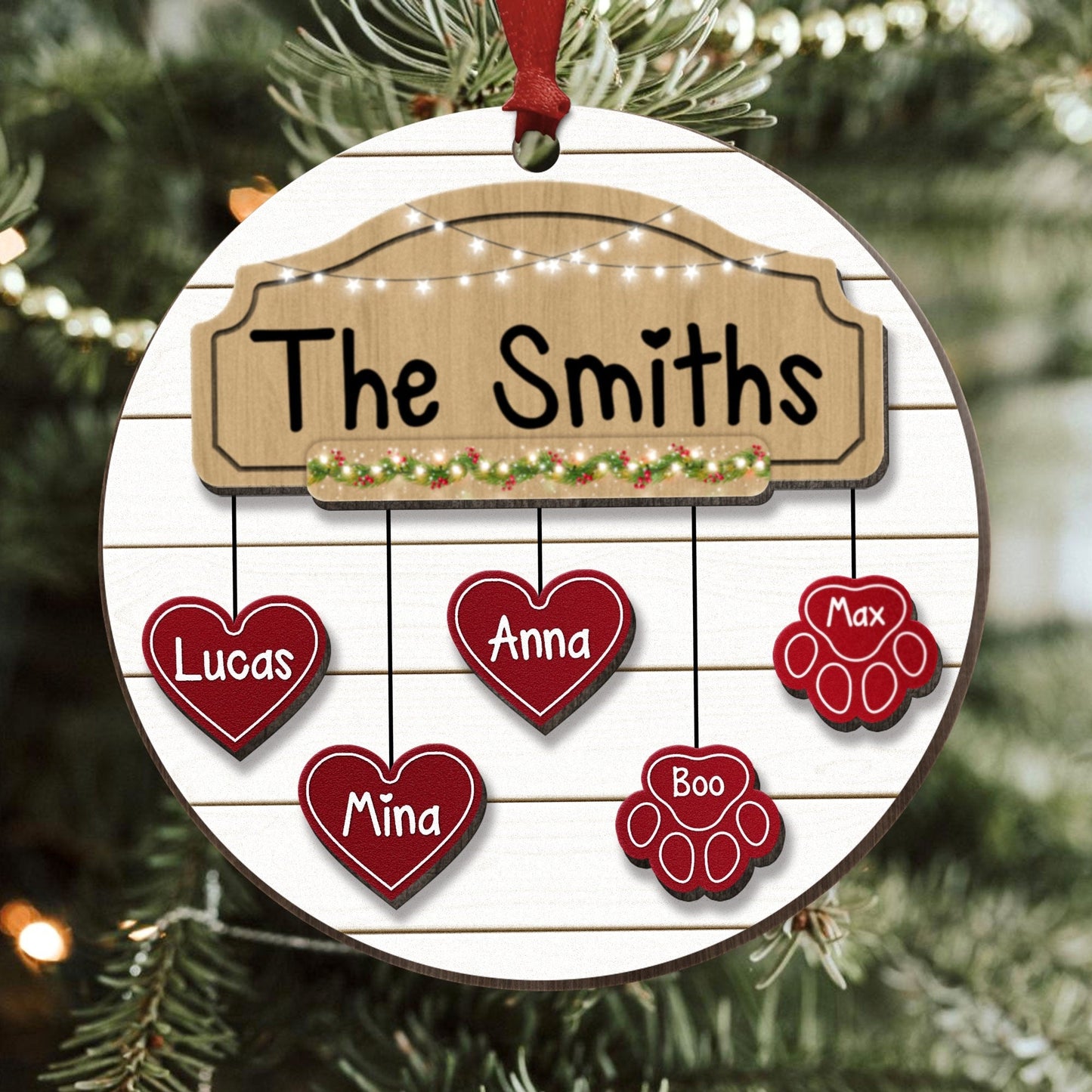 The Family Name - Personalized Wooden Ornament