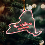 The Family Name State Home - Personalized Acrylic Ornament