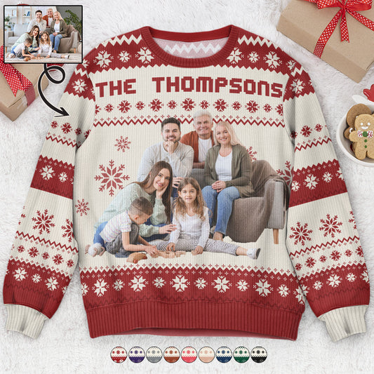 The Family - Personalized Photo Ugly Sweater