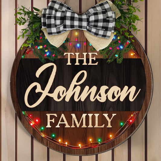 The Family - Personalized Wood Wreath