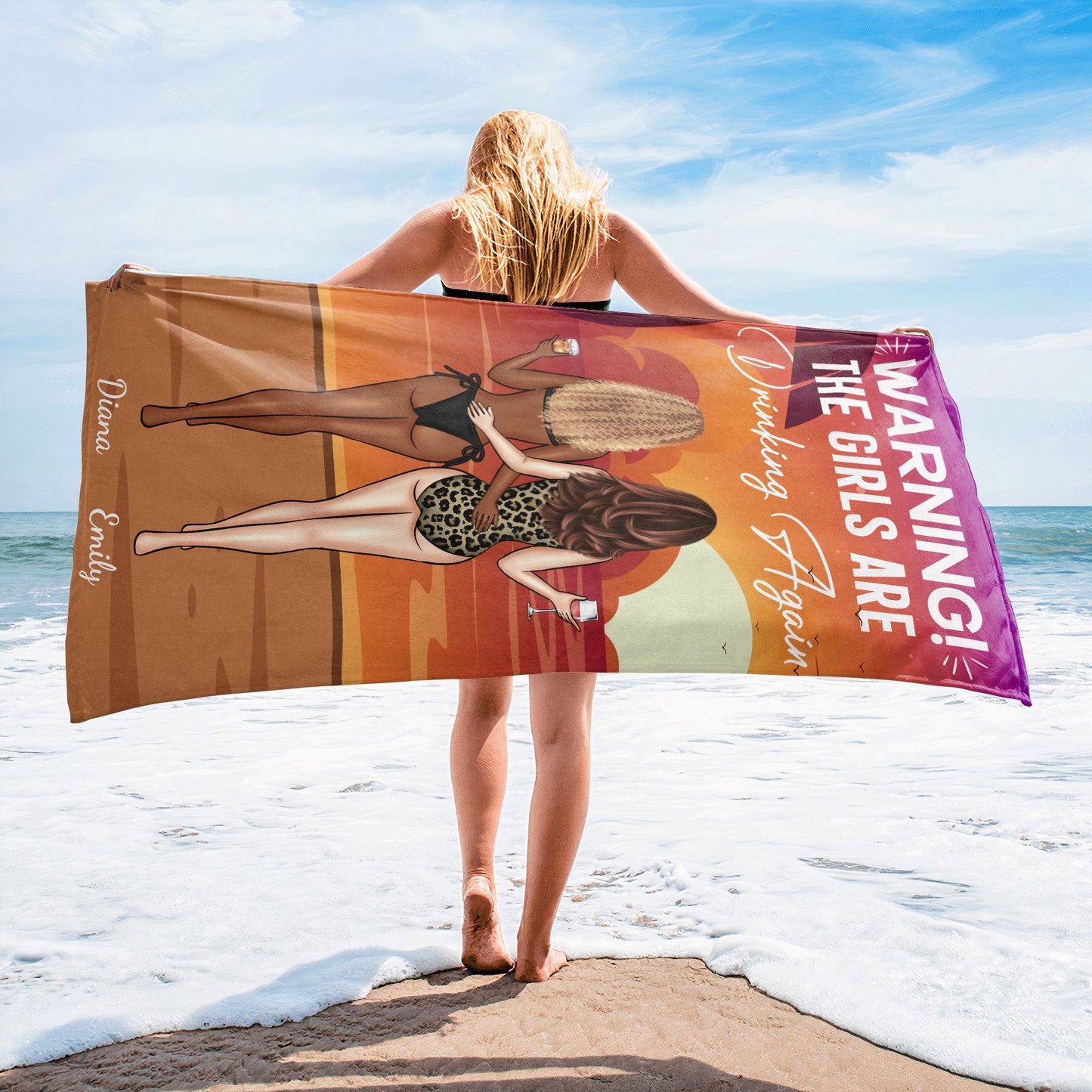 The Girls Are Drinking Again - Personalized Beach Towel