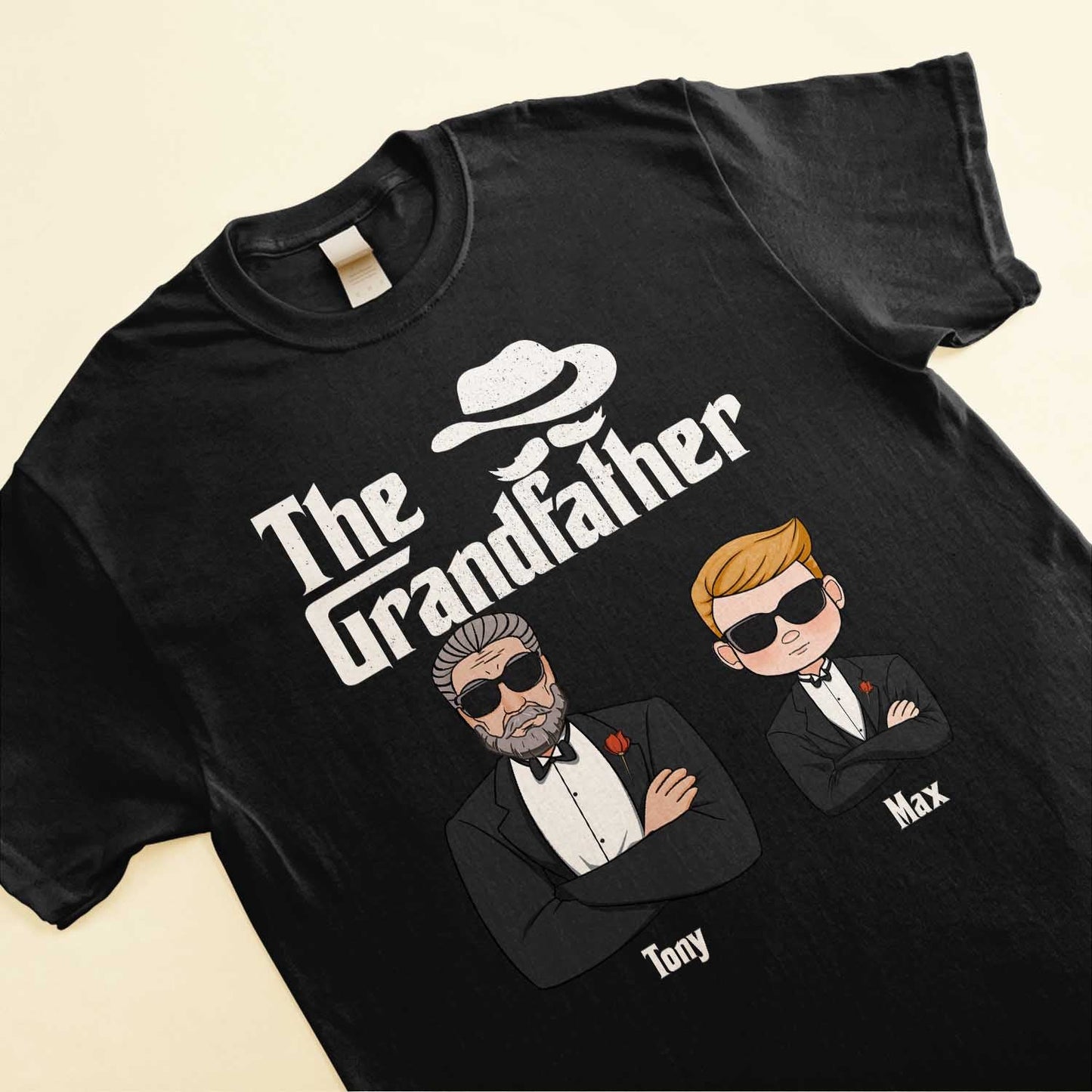 The Grandfather - Personalized Shirt - Christmas Gift For Grandpas, Dads - Grandpa And Kids Suit