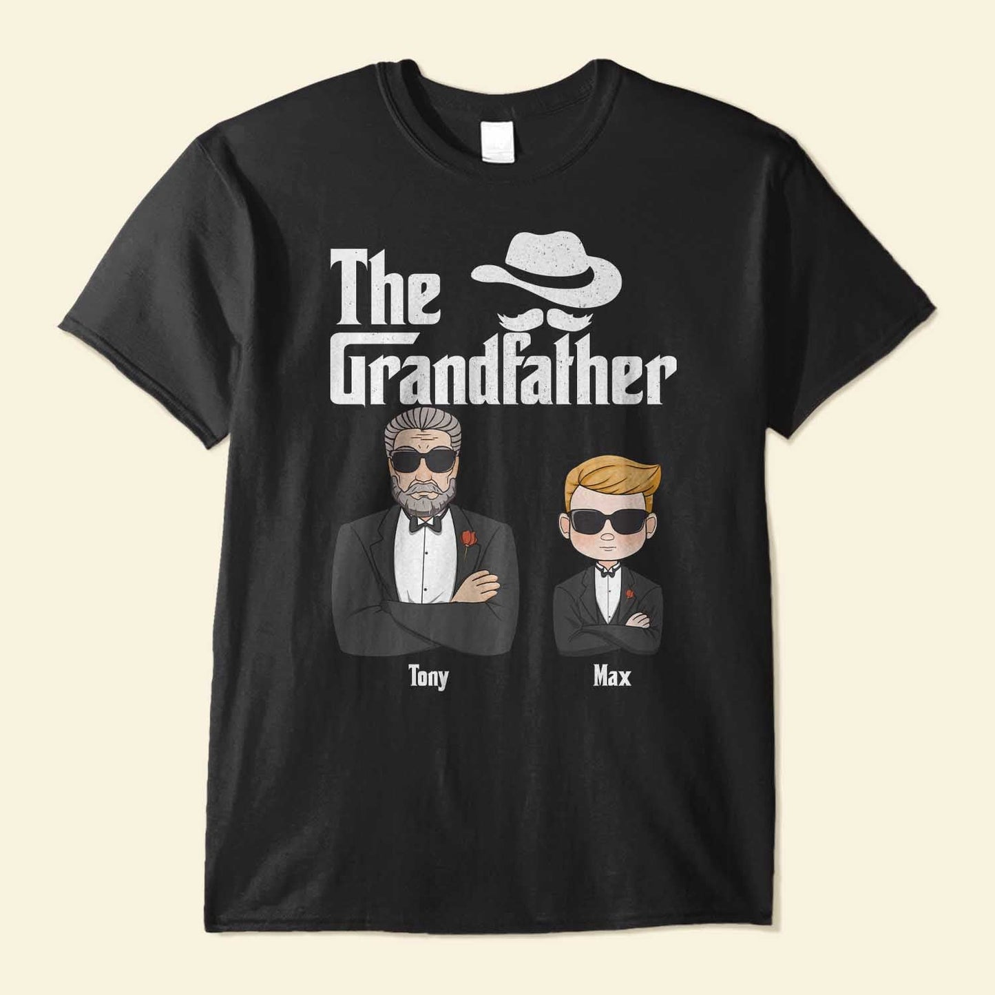 The Grandfather - Personalized Shirt - Christmas Gift For Grandpas, Dads - Grandpa And Kids Suit