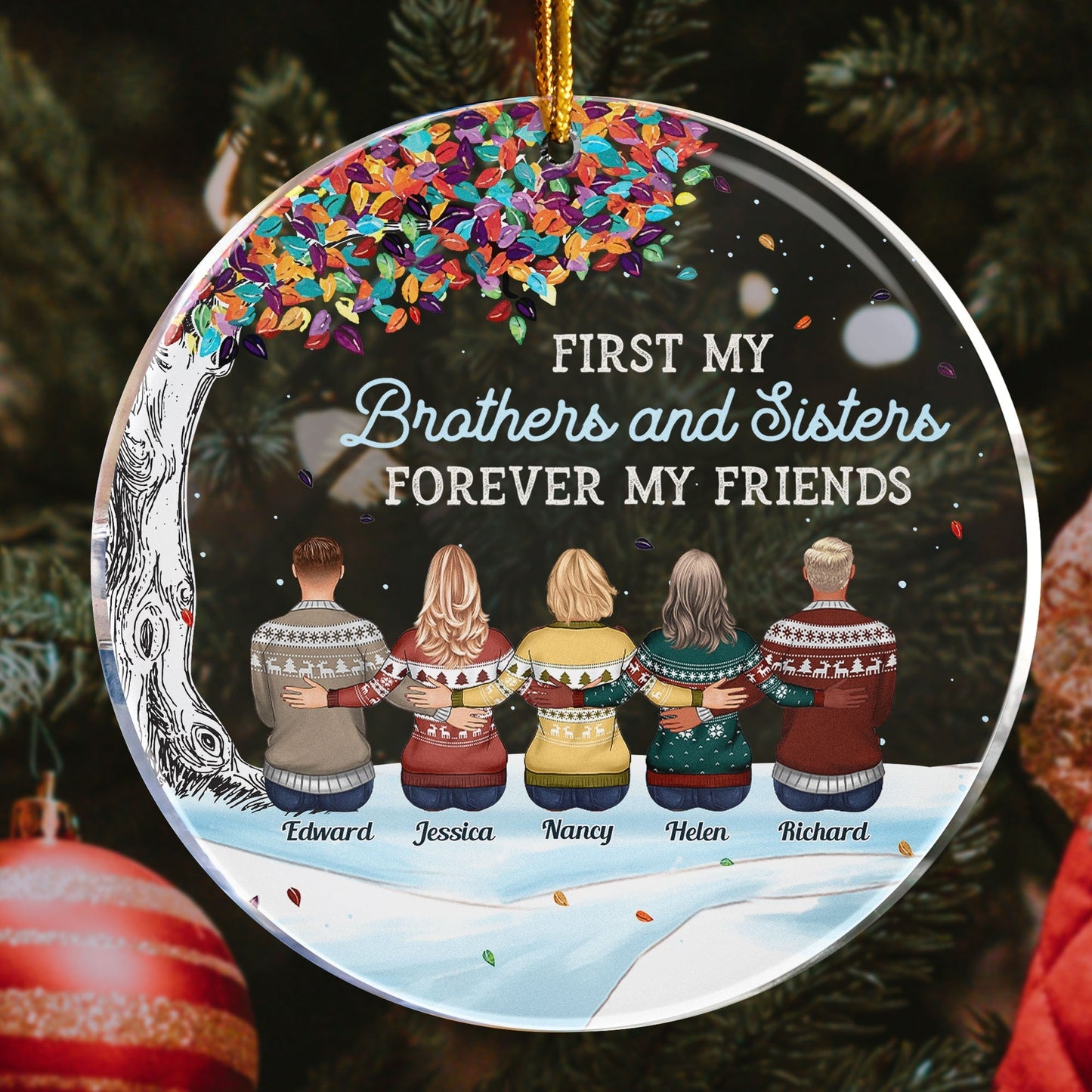 The Greatest Gift Our Parents Gave Us Was Each Other - Personalized Aluminum Ornament - Christmas Gift For Family Members, Brothers, Sisters