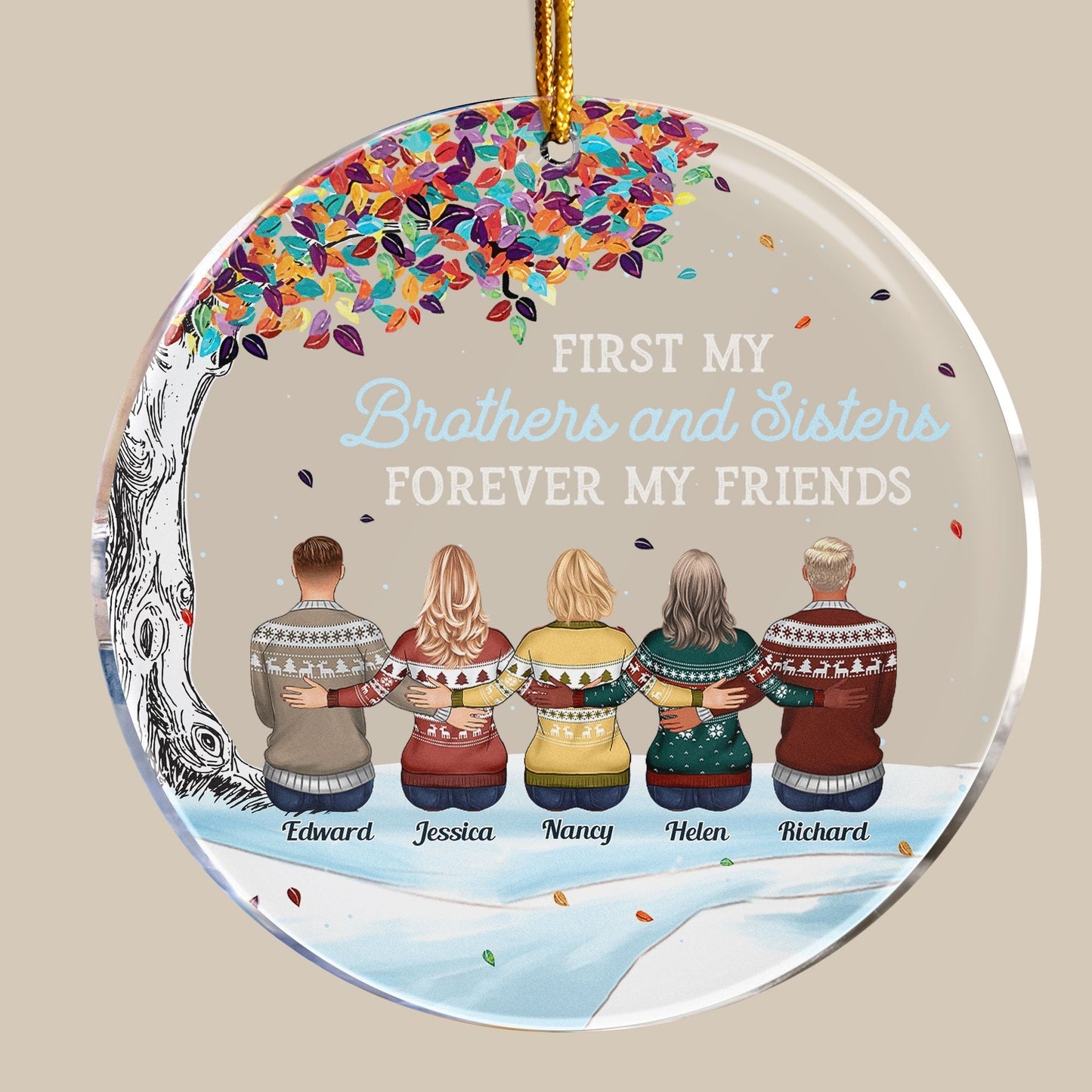 The Greatest Gift Our Parents Gave Us Was Each Other - Personalized Aluminum Ornament - Christmas Gift For Family Members, Brothers, Sisters