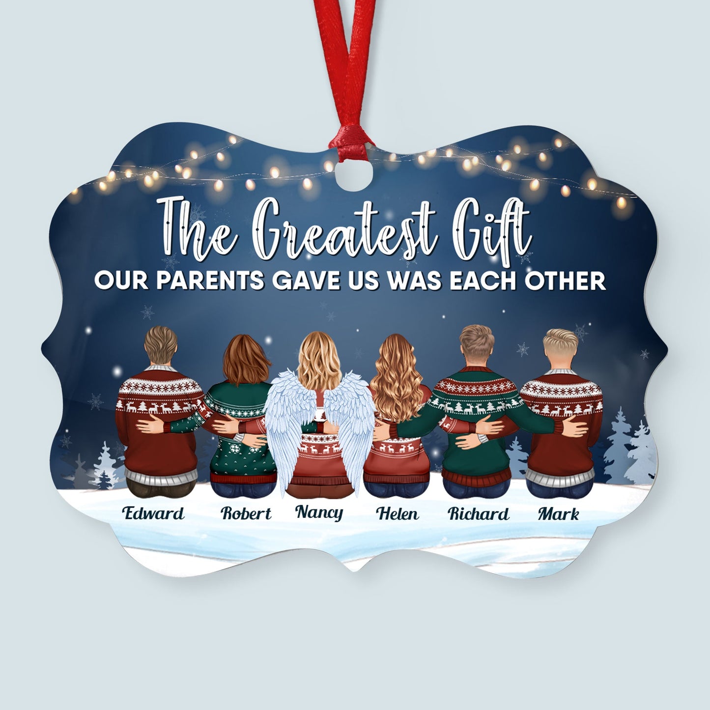 The Greatest Gift Our Parents Gave Us Was Each Other - Personalized Aluminum/Wooden Ornament