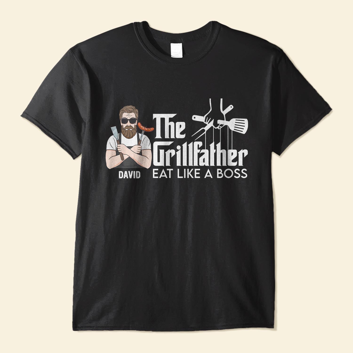 Father's Day Gifts, The Grillfather Eat Like A Boss  - Personalized Shirt - Father's Day, Birthday, Funny Gift For Dad, Father, Husband