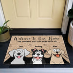 The Humans Just Live Here With Us - Personalized Doormat