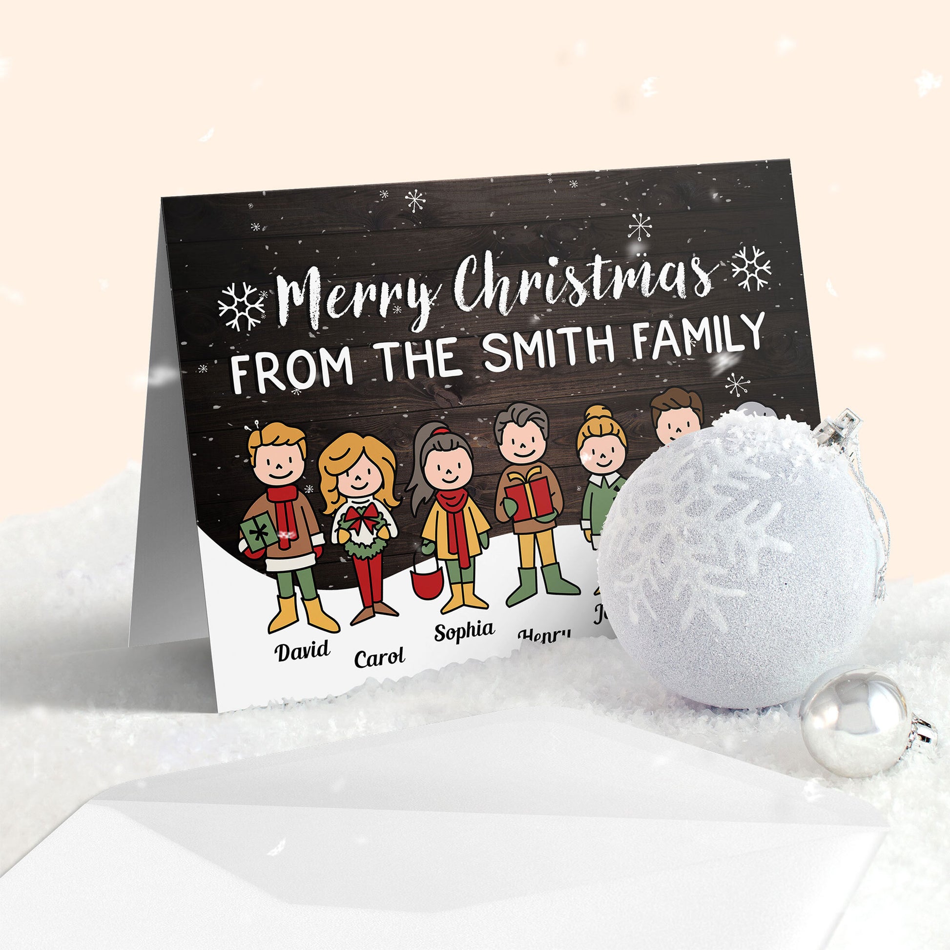 The Joy Of Christmas Is Family - Personalized Folded Card - Christmas Gift For Family Members